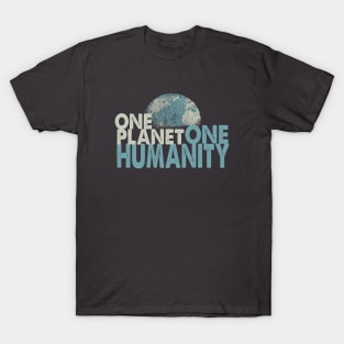 ONE PLANET ONE HUMANITY - grunge T-Shirt